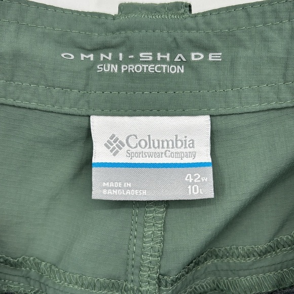 Columbia Omni Shade Sun Protection Cargo Shorts Men’s Size 42 in Green - Picture 3 of 14
